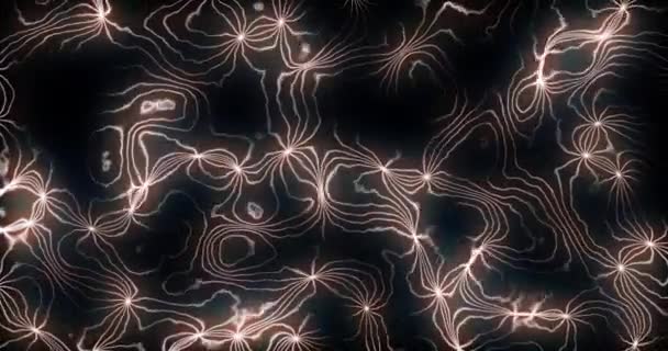 Fond abstrait avec des particules ou des cellules lumineuses. Illustration du système nerveux — Video