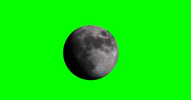 Luna en pantalla verde. Fase lunar. Imágenes clave de croma — Vídeo de stock