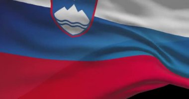 Slovenya ulusal bayrak görüntüleri. Sloven bayrağı rüzgarda dalgalanıyor