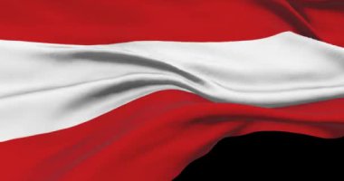 Avusturya ulusal bayrak görüntüleri. Avusturya 'nın bayrağı rüzgarda sallanıyor