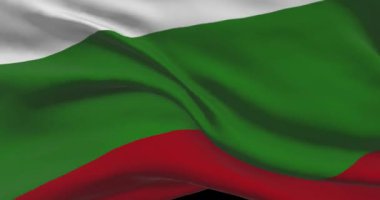 Bulgaristan ulusal bayrak görüntüleri. Bulgar bayrağı rüzgarda dalgalanıyor
