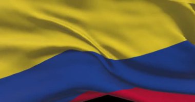 Kolombiya ulusal bayrak görüntüleri. Kolombiya bayrağı rüzgarda sallıyor
