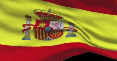 İspanya ulusal bayrak görüntüleri. Rüzgarda sallanan İspanyol bayrağı