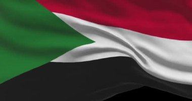 Sudan ulusal bayrak görüntüleri. Sudan 'lı rüzgarda bayrak sallıyor