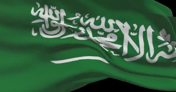 Arabie Saoudite Images Drapeau National Agitant Drapeau Pays Sur Vent — Video