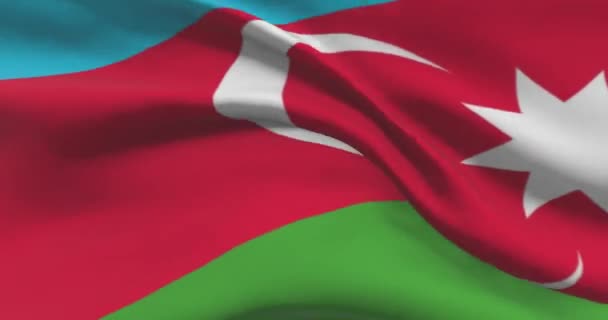 Azerbajdzsán Nemzeti Zászló Felvételei Azerbajdzsáni Lengő Ország Zászló Szél — Stock videók