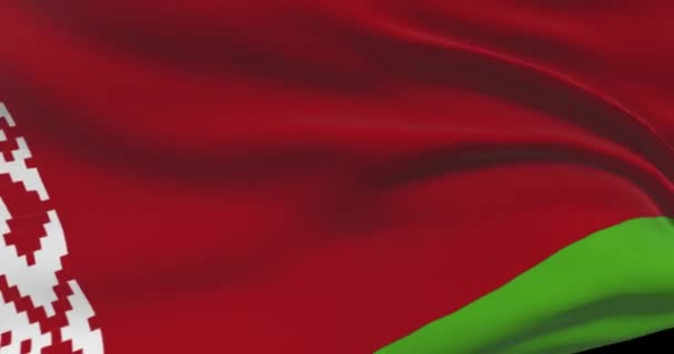 Ταινία Εθνικής Σημαίας Λευκορωσίας Λευκορωσία Κυματίζει Σημαία Της Χώρας Στον — Αρχείο Βίντεο