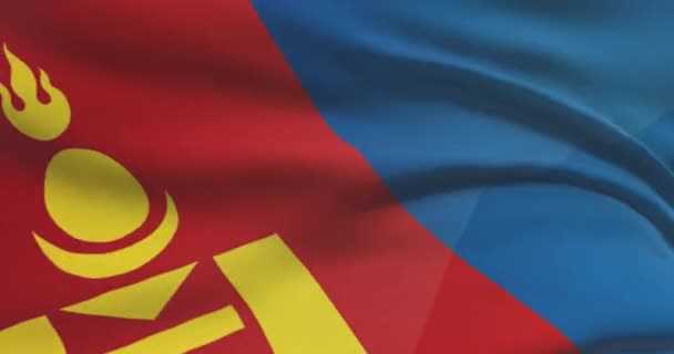 Images Drapeau National Mongolie Drapeau Pays Agitant Mongolie Sur Vent — Video