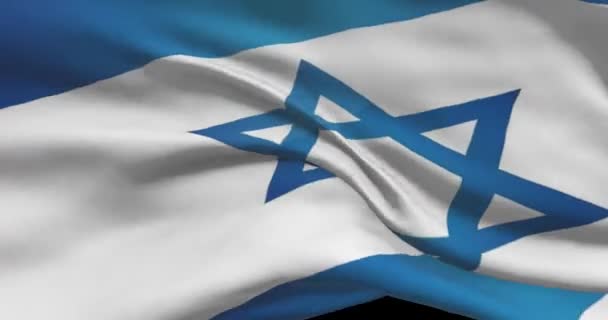 以色列国旗镜头 以色列随风飘扬国旗 — 图库视频影像