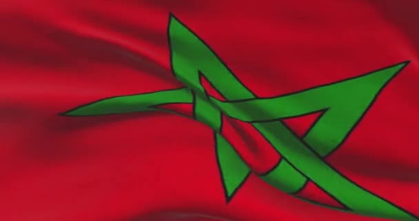 Marocká Národní Vlajka Marocká Vlnící Vlajka Země Větru — Stock video