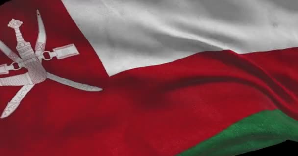 Omans Nationella Flaggfilm Omani Viftar Land Flagga Vinden — Stockvideo