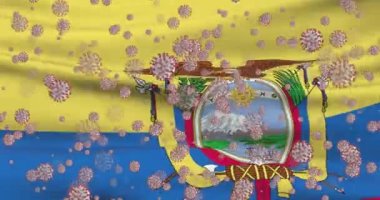 Ekvador 'da COVID-19 virüs salgını. Koronavirüslü Ekvador ulusal bayrağı