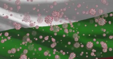 Bulgaristan 'da COVID-19 virüs salgını. Coronavirüslü Bulgar ulusal bayrağı