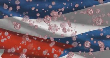 Küba Cumhuriyeti 'nde COVID-19 virüs salgını. Koronavirüslü Küba bayrağı