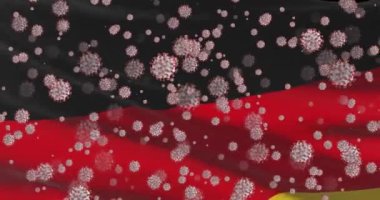 Almanya 'da COVID-19 virüs salgını. Koronavirüslü Alman ulusal bayrağı