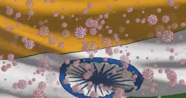 Hindistan 'da COVID-19 virüs salgını. Koronavirüslü Hindistan bayrağı