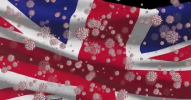 Birleşik Krallık 'ta COVID-19 virüs salgını. Koronavirüslü İngiltere ulusal bayrağı