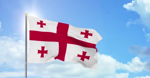 ジョージアの政治とニュース グルジア国旗の空の背景映像 — ストック動画