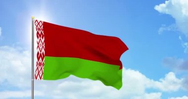 Belarus politikası ve haberleri. Gökyüzü arkaplan görüntülerinde Belarus ulusal bayrağı