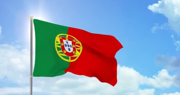 Portugál politika és hírek. Portugál nemzeti zászló égbolt háttér felvételek