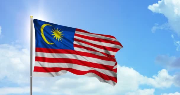 Malásia Política Notícias Bandeira Nacional Malásia Céu Imagens Fundo — Vídeo de Stock