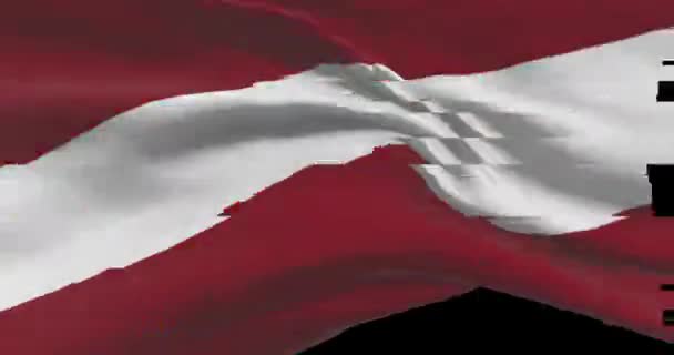 Latvian National Flag Digital Glitch Cyber Attack Hacking Concept Latvia — Stock Video