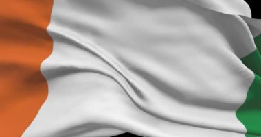 Fildişi Sahili ulusal bayrak görüntüleri. Filmin rüzgarda dalgalanan ülke bayrağı.