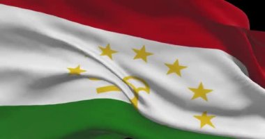 Tacikistan ulusal bayrak görüntüsü. Tacikistan rüzgarda bayrak sallıyor