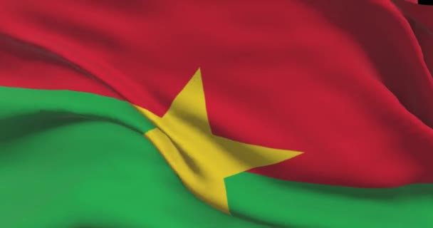 Materiał Flagi Narodowej Burkina Faso Burkina Faso Macha Flagą Kraju — Wideo stockowe