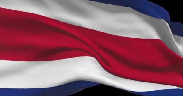 Aufnahmen Der Nationalflagge Costa Ricas Costa Rica Schwenkt Länderfahne Wind — Stockvideo