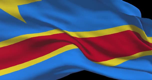 Imágenes Bandera Nacional República Democrática Del Congo República Democrática Del — Vídeos de Stock