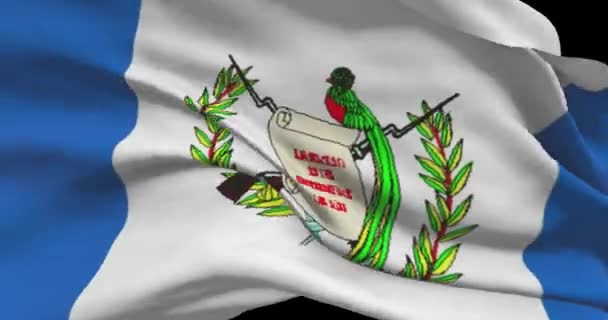 Gwatemalska Flaga Narodowa Gwatemala Macha Flagą Kraju Wietrze — Wideo stockowe