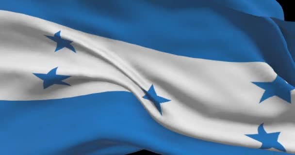 Honduras Ulusal Bayrak Görüntüsü Honduras Rüzgarda Bayrak Sallıyor — Stok video