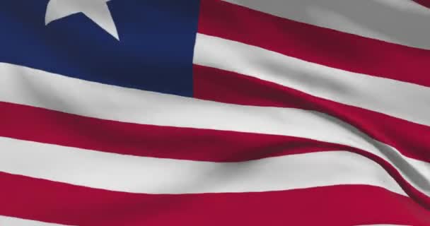 Imagens Bandeira Nacional Liberiana Libéria Acenando Bandeira País Vento — Vídeo de Stock