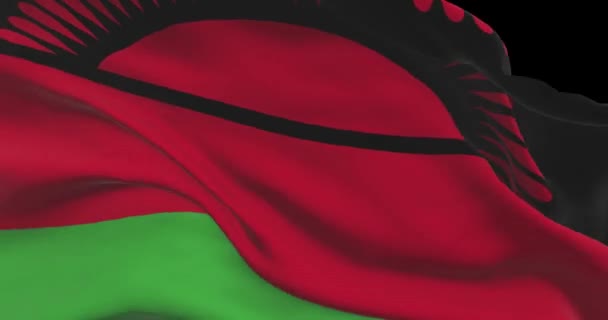 Malawiaanse Nationale Vlag Beelden Malawi Zwaaiende Landvlag Wind — Stockvideo