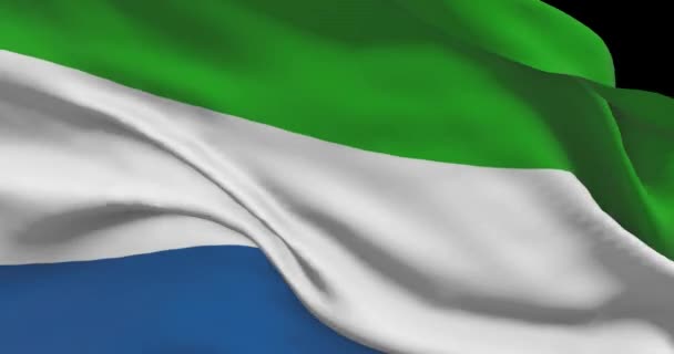 Sierra Leone Nemzeti Zászló Felvételei Sierra Leone Lengő Ország Zászló — Stock videók