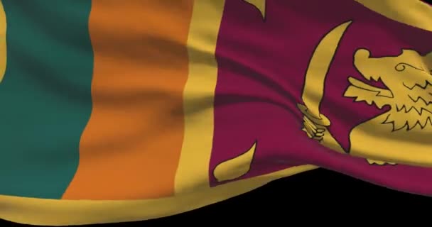 Materiał Flagi Sri Lanki Sri Lanka Macha Flagą Kraju Wietrze — Wideo stockowe
