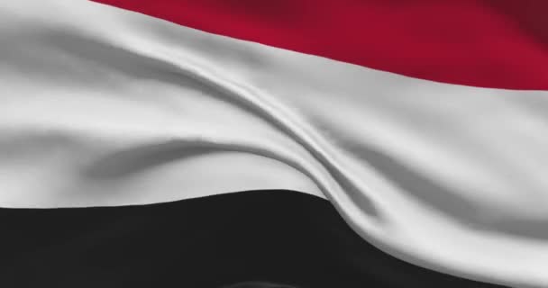 Imágenes Bandera Nacional Yemení Yemen Ondeando Bandera Del País Viento — Vídeos de Stock
