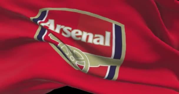 Arsenal Sventola Bandiera Storia Della Squadra Football Dell Arsenale Logo — Video Stock