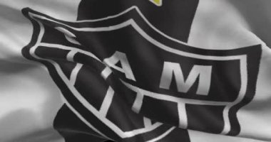 Atletico Mineiro FC bayrak sallıyor. Atletico Mineiro futbol kulübü geçmişi. Futbol takımı logosu