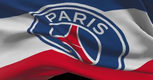 Paris Saint Germain Sventola Bandiera Sfondo Della Squadra Calcio Psg — Video Stock