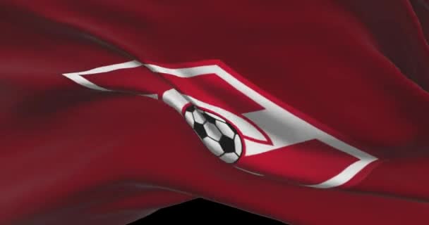 Spartak Waving Flag Spartak Moscow Football Club Background Soccer Team — Stock Video