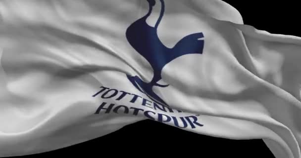 Tottenham Hotspur F.C. Flag Blowing in the Wind. Emblem of