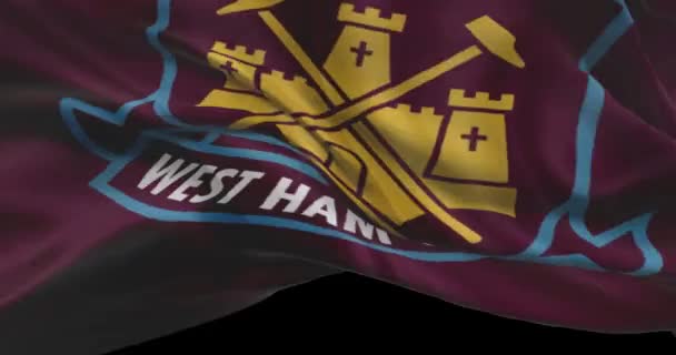 West Ham United Agitando Bandeira West Ham United Clube Futebol — Vídeo de Stock