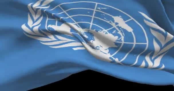 Pozadí Vlající Vlajky Organizace Spojených Národů Organizace Spojených Národů Mezivládní — Stock video