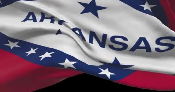 Bandiera Statale Dell Arkansas Stati Uniti America Notizie Politica Illustrazione — Video Stock