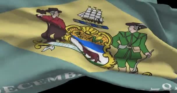 Flagge Des Bundesstaates Delaware Nachrichten Und Politik Der Vereinigten Staaten — Stockvideo