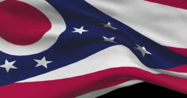 Ohio eyalet bayrağı. OH Amerika Birleşik Devletleri Haberler ve Siyaset İllüstrasyonu