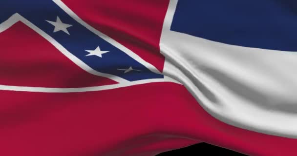 Velha Bandeira Estado Mississippi Estados Unidos América Ilustração Notícias Política — Vídeo de Stock