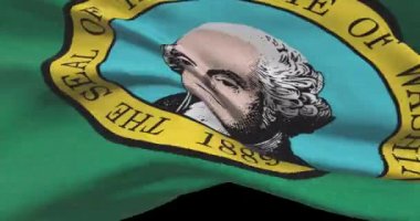 Washington DC eyalet bayrağı. WA Amerika Birleşik Devletleri Haber ve politika illüstrasyonu